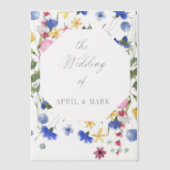 Cornflower Blue Wildflower Wedding Vellum Uitnodigingen (Voorkant)