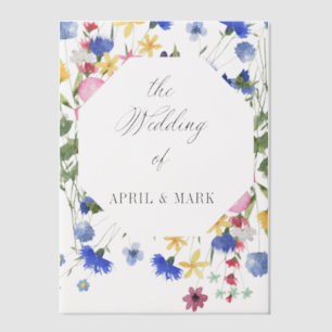 Cornflower Blue Wildflower Wedding Vellum Uitnodigingen
