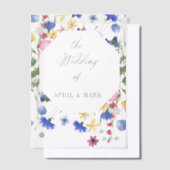 Cornflower Blue Wildflower Wedding Vellum Uitnodigingen (Offset)