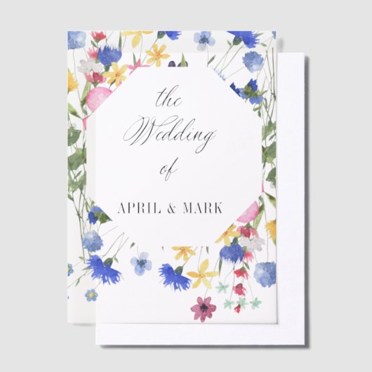 Cornflower Blue Wildflower Wedding Vellum Uitnodigingen (Offset)