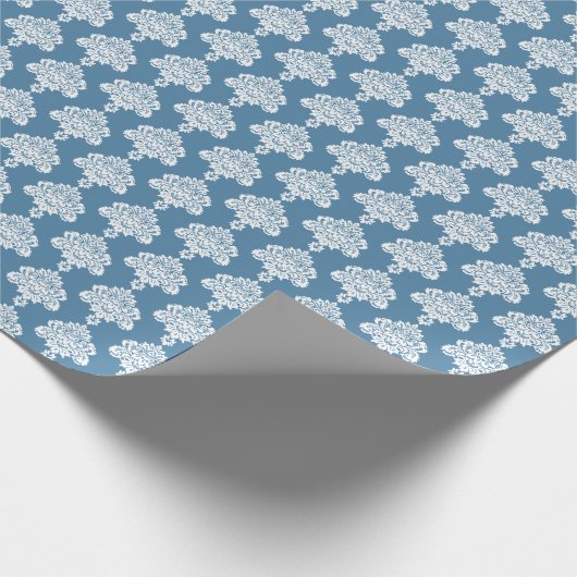 Cornflower Blue | Wit-dampkrapppapier Cadeaupapier (Hoek)