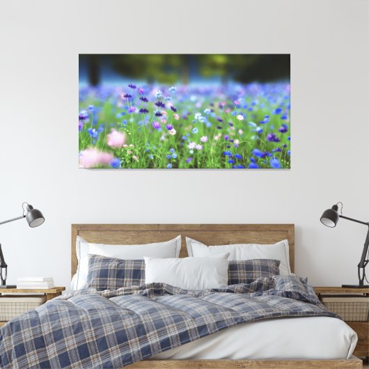 Cornflower Blue Wrapped Canvas (Insitu (Slaapkamer))