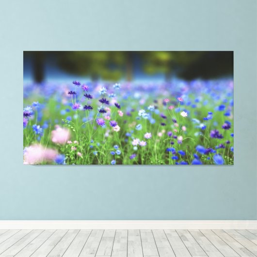 Cornflower Blue Wrapped Canvas (Insitu (Houten vloer))