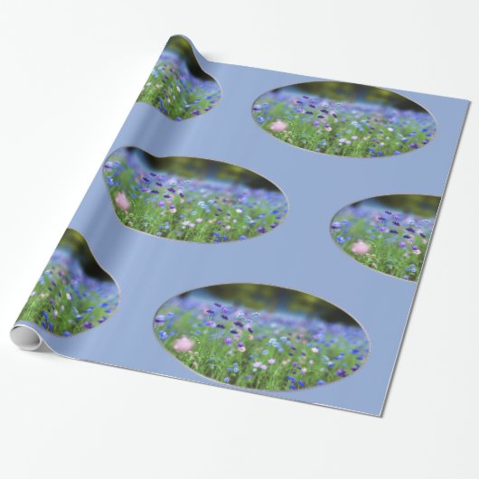 Cornflower Blue Wrapping Paper Cadeaupapier (Uitgerold)