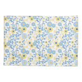 Cornflower Blue Yellow Floral Pattern Kussensloop (Achterkant)