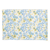 Cornflower Blue Yellow Floral Pattern Kussensloop (Voorkant)