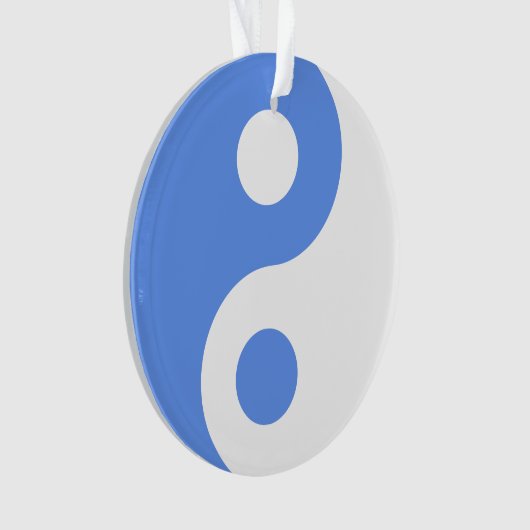 Cornflower Blue Yin Yang Symbol Ornament (voorkant)