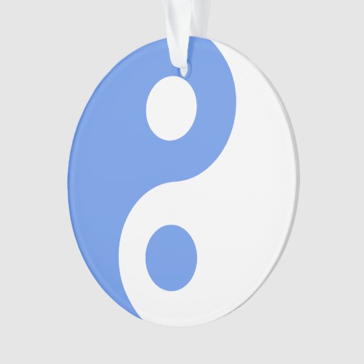 Cornflower Blue Yin Yang Symbol Ornament (voorkant)