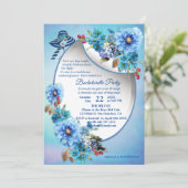 Cornflower Blues in Waterverf Bachelorette Kaart (Staand voorkant)