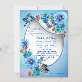 Cornflower Blues in Waterverf Bachelorette Kaart