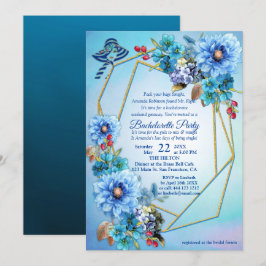 Cornflower Blues in Waterverf Bachelorette Kaart