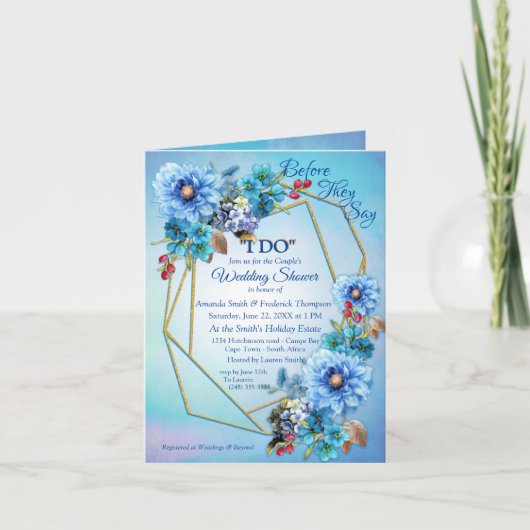 Cornflower Blues in Waterverf Couple Shower (Voorkant)