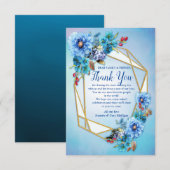 Cornflower Blues in Waterverf Dank u Card RSVP Kaartje (Voorkant / Achterkant)