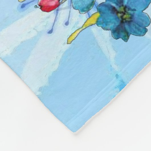 Cornflower Blues in Waterverf Fleece Deken (Hoek)