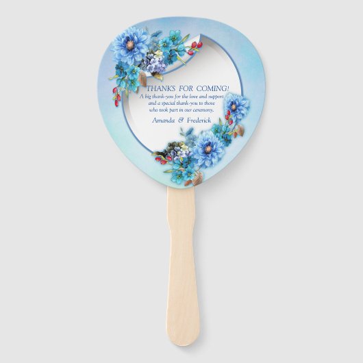 Cornflower Blues in Waterverf Handwaaier (Achterkant)