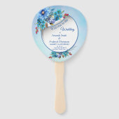 Cornflower Blues in Waterverf Handwaaier (Voorkant)