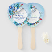 Cornflower Blues in Waterverf Handwaaier (Voorkant en achterkant)