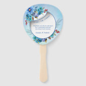 Cornflower Blues in Waterverf Handwaaier (Achterkant)