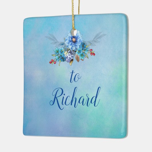 Cornflower Blues in Waterverf Keramisch Ornament (Links)