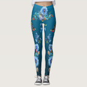 Cornflower Blues in Waterverf Leggings (Voorkant)