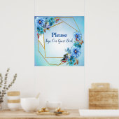 Cornflower Blues in Waterverf Poster (Keuken)