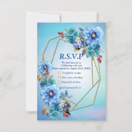 Cornflower Blues in Waterverf RSVP Kaartje