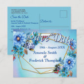 Cornflower Blues in Waterverf Save the Dates Aankondigingskaart (Voorkant / Achterkant)