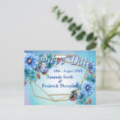 Cornflower Blues in Waterverf Save the Dates Aankondigingskaart (Staand voorkant)