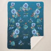 Cornflower Blues in Waterverf Sherpa Deken (Voorkant)