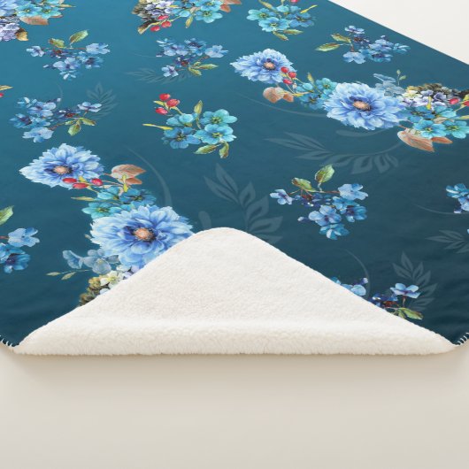 Cornflower Blues in Waterverf Sherpa Deken (3/4)