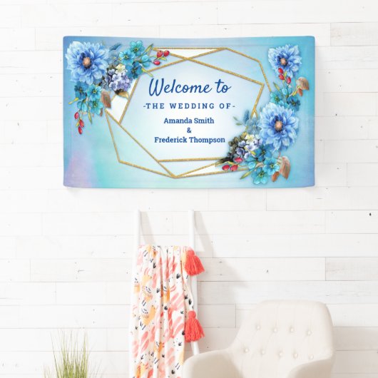 Cornflower Blues in Waterverf Spandoek (Insitu)