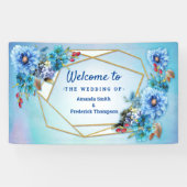 Cornflower Blues in Waterverf Spandoek (Horizontaal)