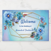 Cornflower Blues in Waterverf Sparkling Wijnetiket (Enkel label)
