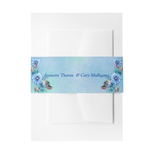 Cornflower Blues in Waterverf Uitnodigingen Wikkel (Voorkant Voorbeeld)