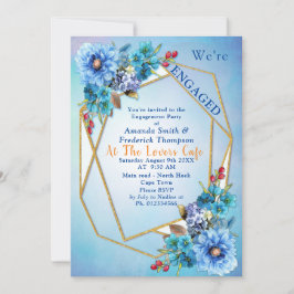 Cornflower Blues in Waterverf Verloving Kaart