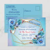 Cornflower Blues in Waterverf Verloving Uitnodiging Briefkaart (Voorkant / Achterkant)