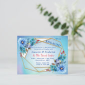 Cornflower Blues in Waterverf Verloving Uitnodiging Briefkaart (Staand voorkant)