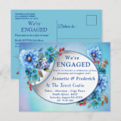 Cornflower Blues in Waterverf Verloving Uitnodiging Briefkaart (Voorkant / Achterkant)