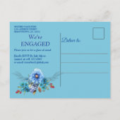 Cornflower Blues in Waterverf Verloving Uitnodiging Briefkaart (Achterkant)