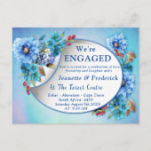 Cornflower Blues in Waterverf Verloving Uitnodiging Briefkaart (Voorkant)