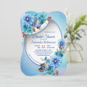 Cornflower Blues in Waterverf Vrijgezellenfeest Kaart (Staand voorkant)