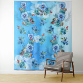 Cornflower Blues in Waterverf Wandkleed (In situ)