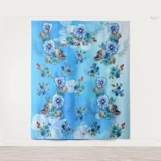 Cornflower Blues in Waterverf Wandkleed (Voorkant)