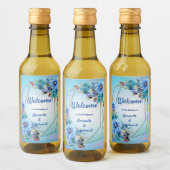 Cornflower Blues in Waterverf Wijn Etiket (Flessen)