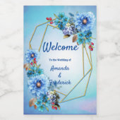 Cornflower Blues in Waterverf Wijn Etiket (Enkel label)