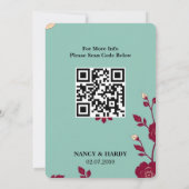 Cornflower Burgundy Retro Save The Date (Achterkant)