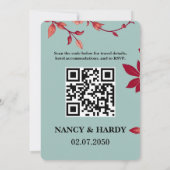 Cornflower Burgundy Retro Wedding Kaart (Achterkant)