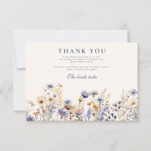 Cornflower Meadow Bridal Shower Bedankkaart (Voorkant)