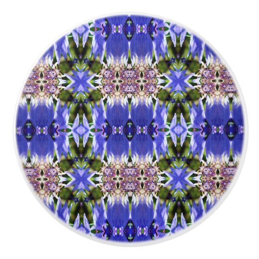 CORNFLOWER-STROMEN KERAMISCHE KNOP (Voorkant)