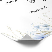 Cornflower Wildflower Baby shower Kaarten en gesch Poster (Hoek)